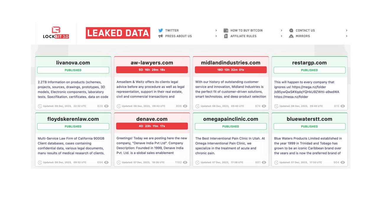 BlueWaters breach and data dump announced by LockBit3