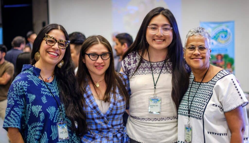 Georgia Popplewell with members of the team working on Mayan languages.