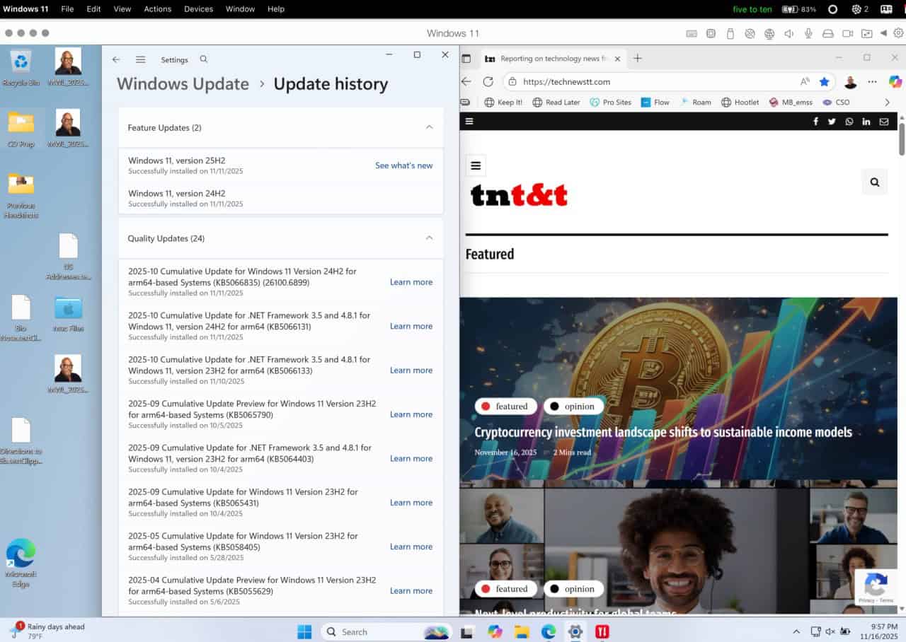 Windows on a Mac, 2025